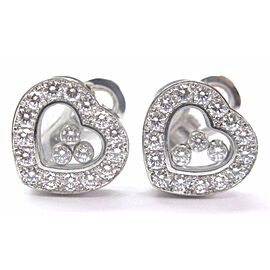 Chopard Happy Diamond Hearts White Gold Earrings 18KT 1.69Ct