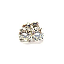 Round Diamond Stud Earrings 14Kt White Gold 1.10Ct H-VS1 SCREW BACK