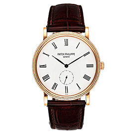 Patek Philippe Calatrava 18K Rose Gold Mens Watch