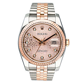 Rolex Datejust Pink Anniversary Diamond Dial Watch