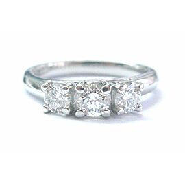 Platinum Round Cut Diamond Three Stone Engagement Ring 1.00Ct G-VS2