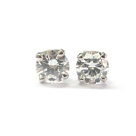 Natural Round Brilliant Diamond White Gold Stud Earrings