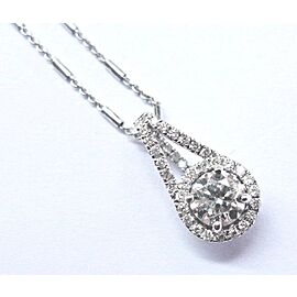 Fine Round Cut Diamond White Gold Pendant Necklace