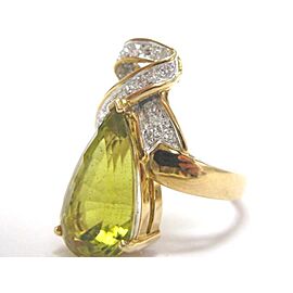 Fine 18KT Green Tourmaline Diamond Jewelry Ring