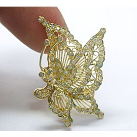 18Kt Butterfly Diamond Pin & Pendant/Pin Solid Yellow Gold