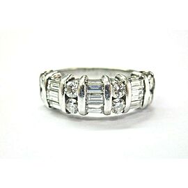 Round & Baguette Diamond Band Ring