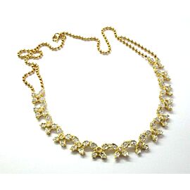 Round Diamond X Necklace 18Kt Yellow Gold