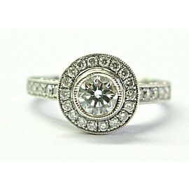 Round Diamond Bezel Engagement Ring 18Kt White Gold