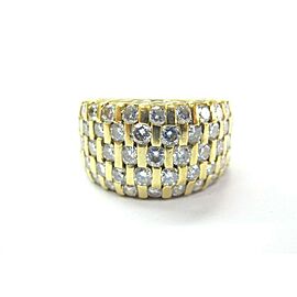 Round Diamond Five Row Band Ring