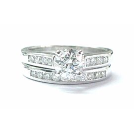 Fine Round Cut Diamond Engagement Wedding Set White Gold