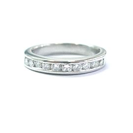 Platinum Round Cut Diamond 10-Stone Channel Set Wedding Band