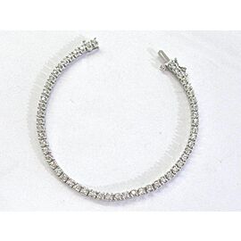 Fine Round Cut Diamond Tennis Bracelet 4-Prong White Gold