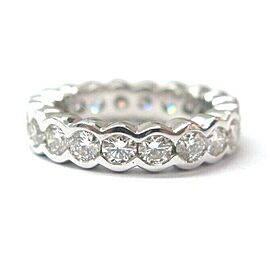 Bezel Set Natural Diamond White Gold Eternity Band 20-Stones