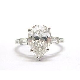 Tiffany & Co. Pear & Bullet Shape Three-Stone Diamond Engagement Ring