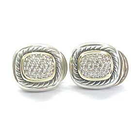 David Yurman Sterling 18K Gold Diamond Pave Albion Earrings