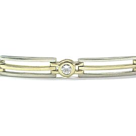 Bezel Set Natural Round Diamond Yellow Gold Tennis Bracelet