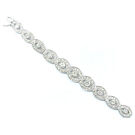 Braided Round Diamond Platinum WIDE Milgrain Tennis Bracelet