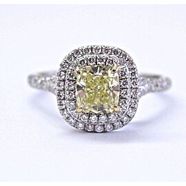 Tiffany & Co Soleste Fancy Intense Yellow Cushion Cut Diamond Engagement Ring