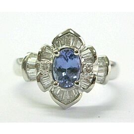 Tanzanite & Diamond Multi Shape Ring 14Kt White Gold