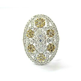 M. Christoff Fancy Brown Diamond Cluster Ring 14Kt White Gold