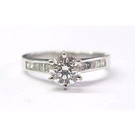 Natural Round Cut Diamond White Gold Engagement Ring .86Ct G-VS1