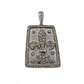 18K White Gold with 1.30ct Diamond Fleurs De Lis Pendant