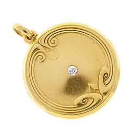 Vitnage Art Nouveau 14K Yellow Gold with 0.12ct Diamond Cresarrow Locket Pendant