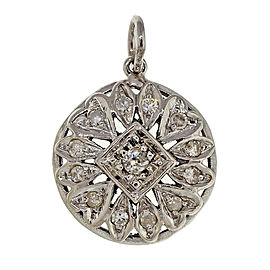 14K White Gold with 0.26ct Round Diamond Pendant