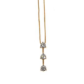 14K Yellow Gold 0.85ct Diamond 3-D Drop Pendant Necklace