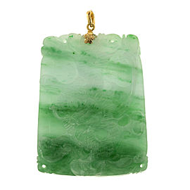 18K Yellow Gold with Jadeite Jade Pendant