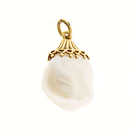 Vintage Rare 14K Yellow Gold Freshwater Unio Pearl Lustre Pendant