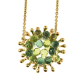 18K Yellow Gold with 17.00ct Peridot Briolette Pendant Necklace