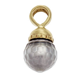 Robin Rotenier 18K Yellow Gold Grey Black Pearl Pendant