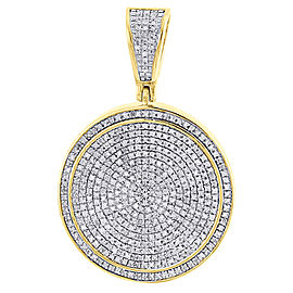 10K Yellow Gold with 0.76ct Diamond Circle Charm Pendant