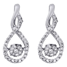 10K White Gold 0.33ct Diamond Cluster Infinity Drop Dangle Earrings