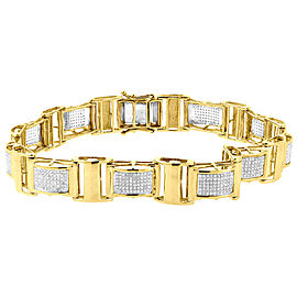 10K Yellow Gold 1.27ct Diamond Statement Link Bracelet