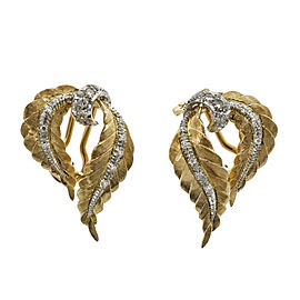 Spitzer & Furman Swirl Ribbon Spray Earrings 18k Gold Diamond