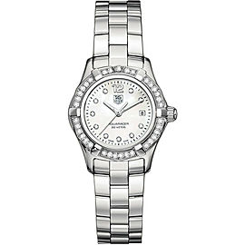 TAG HEUER AQUARACER WAF1416.BA0813 DIAMOND PEARL LUXURY LADIES 27MM STEEL WATCH