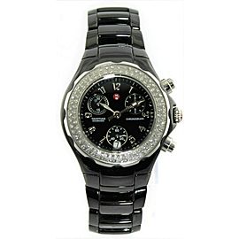 MICHELE TAHITIAN MWW12A000005 BLACK CERAMIC CHRONOGRAPH DIAMOND LADIES WATCH