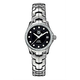 TAG HEUER WOMENS LINK WJF131A.BA0572 DIAMOND BEZEL BLACK QUARTZ WATCH FOR HER