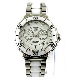 TAG HEUER FORMULA 1 CAH1211.BA0863 WHITE CERAMIC DIAMOND QUARTZ CHRONO WATCH