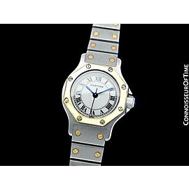 Cartier Santos Octagon Ladies Watch SS Steel & 18K Gold