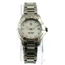 MINT TAG HEUER WOMENS AQUARACER WAY1313.BA0915 SWISS QUARTZ DIAMOND PEARL WATCH