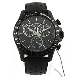 TISSOT SPORT V8 T106.417.36.051.00 CHRONOGRAPH BLACK DIAL LEATHER STRAP WATCH