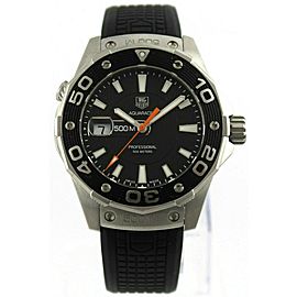 TAG HEUER AQUARACER .FT6015 500M DIVER QUARTZ MENS BLACK RUBBER WATCH