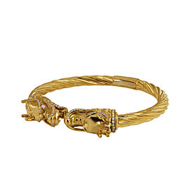 Unique Dragon 18k Yellow Gold Diamond Cuff Bracelet