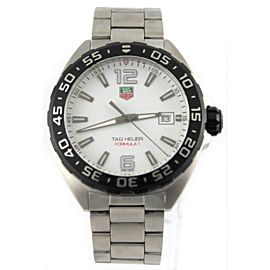 TAG HEUER FORMULA 1 WAZ1111.BA0875 DATE QUARTZ GENTS WHITE STEEL SPORTS WATCH