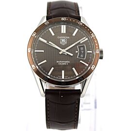 TAG HEUER CARRERA WV211N.FC6181 BROWN LEATHER AUTOMATIC MENS