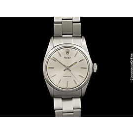 1966 ROLEX OYSTER Vintage Mens Handwound Watch, Stainless Steel - Classic Design