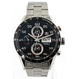 TAG HEUER CARRERA DAY DATE AUTOMATIC CHRONOGRAPH BLACK STEEL WATCH